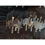Bebe Vintage Black Sequined Bodice Mini Bubble Hem Dress Medium Photo 4