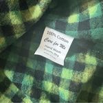 A Rare Bird Christmas Distressed Cowboy Santa Plaid Flannel Shirt, Sz S/M Green Size M Photo 13