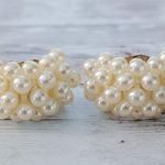 Vintage Clip On Earrings Extra Large Faux Pearl Statement Chunky Photo 2