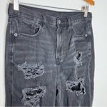American Eagle Outfitters relaxed mom jeans black distressed 6 X-long trendy Photo 1
