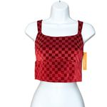 Colsie Women's‎ Holiday Matching Red Checkered Velvet Brami size M Size M Photo 2