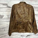 Chico's Chico’s Brown Gold Metallic Animal Print Zip Jacket Stretch US-L Photo 2