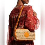 Simon Miller Sling Straw & Leather Camera Crossbody Bag Tan Photo 1