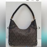 Michael Kors Vintage Black Signature Logo Coated Leather Hobo Shoulder Bag W/COA Photo 1