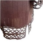 Ming Wang Knit Top Womens Large Brown Acrylic 3/4 Sleeve Studded Tunic Photo 3