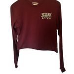 Nickelodeon Rugrats Size XS Burgundy Crop Long Sleeve Cotton Tee. Preloved Photo 2