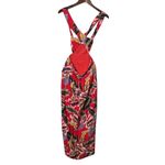 NBD  Naven Revolve Cut Out Floral Dress Women’s XXS Red Tropical Slit Midi Photo 5