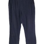 Lands' End Womens Pants Pull On Knit Cotton Pockets Boot Cut Navy Blue M Tall Photo 0