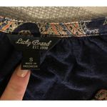 Lucky Brand  women 1/2 button down top small Blue Pink Paisley Bohemian Shirt Photo 2