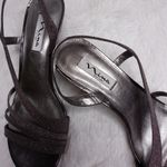 Nina New York Silver Sparkle Dressy Sandals Sz 10W Photo 3