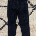 American Eagle Distressed Black Mom Jeans Photo 1