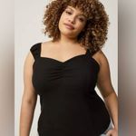 Torrid Black Squared Sweetheart Neckline Challis Smocked Tank Photo 0