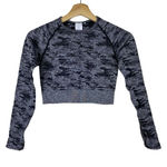 AYBL  Evolve Seamless Camo Long Sleeve Crop Top Sz S Black Gray Compression‎ Photo 0