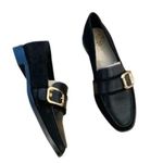 Vince Camuto NWT Leather Cenkanda Gold Buckle Embossed Loafer Shoe Black Size 7 Photo 15