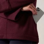 Athleta Cozy Karma Funnel Neck Sweatshirt Spice Cabernet Oversize Small ✔️ Photo 3