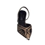 Donald Pliner Hand Painted Cobra Leather Shoe New Pointy Toe Sling Back $265 NWT White Size 5 Photo 5