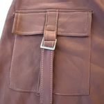 NEW Patch Pocket Brown Shorts Sz S/M Pull On Stretch Polyester Buckle Cargo Size M Photo 2
