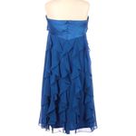 XScape Strapless Blue Ruffle Baby Doll Cocktail Dress 6 Wedding Coquette Flirty  Photo 4