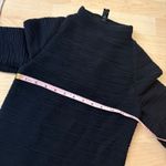 WOLFORD Wool Pleated Long Sleeve High Neck Top Size Small Black Photo 4