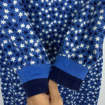 Boden Jersey Midi Dress Size 4L Blue White Stars Novelty Stretch Modest Church Photo 4