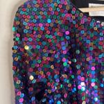 Blacktie Oleg Cassini Dress Womens 14 Sequin Long Sleeve Cocktail Multicolor 90s Size M Photo 3