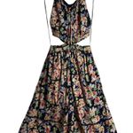 Something Navy Floral Cutout Sleeveless A-Line Midi Dress Size Small Photo 11