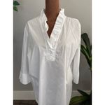 Ming Wang  White Ruffle Collar Tunic Shirt Women Plus Size Photo 1