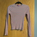 Edikted Striped Long Sleeve Top White Size M Photo 0