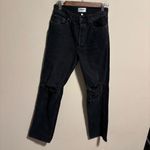 AGOLDE  Lana Mid Rise Straight Leg Jeans Black Distressed- Size 26 Photo 4