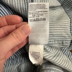 Gap  Blue White Railroad Stripe Utility Jacket L Zip Front Waist Chore Coat Photo 8