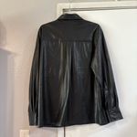 Good American  Better Than Leather Faux Leather Shacket Army Shirt Black XL 4 Photo 3