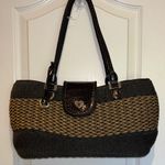 Brighton  “SAVANNAH” BLACK AND CREAM WOVEN SHOULDER BAG JUTE/STRAW MATERIAL Photo 0