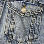 American Eagle Oversized Distressed Denim Jean Jacket Small Photo 8