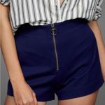 Anthropologie Maeve Zippered Micro Shorts Navy Blue Size 14 NEW Photo 1