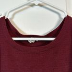 Hem & Thread  Maroon Stripe Textured Cold Shoulder L/S Size Small EUC #6451 Photo 4