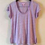 Lilly Pulitzer Purple Linen Blend Short Sleeve top Scoop Neck Button Sleeve XS Photo 0