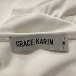 Grace Karin  Women’s White Scoop Neck Tiered Chiffon Sleeve Top Size M Photo 2