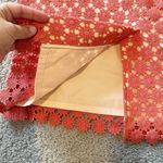 Talbots  Skirt Womens 8 petite Orange Pink Floral Crochet Lace‎ Straight Office Photo 9