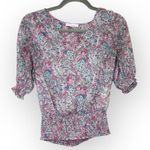 Maison d’Amélie Paris Boho Floral Paisley Smocked Top M Cottagecore Preppy Chic Pink Size M Photo 0