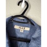 Flax Womens Blue Linen Button Up Top Sz M Beachy Coastal Breathable Lightweight Photo 3