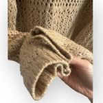 Joie  Crochet Knit Collared Button Up Cardigan Sweater top boho tan light brown L Photo 5