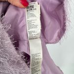 Topshop  Lilac Fringe Deep‎ Plunging V-Back Mini Slip Dress Size 2 Photo 7