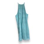 Ann Taylor Ann Taylor LOFT Womens Dress Sz 8 Aqua Blue Lace Halter Sleeveless NEW Photo 4