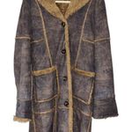 PENNY LANE VINTAGE BLUE SOFT VELVET FEEL FAUX FUR TRIM COAT Size undefined Photo 0