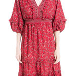 Max Studio Women's 3/4 Sleeve Tiered Bubble Crepe Dress Photo 0