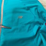 New Balance Size M Turqoise Mock Neck Fleece Half Zip Running Top Thumbholes Photo 9