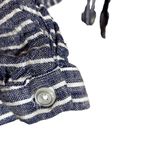 Rails Sloan Linen Blend Striped Tie Waist Crop Long Sleeve Top Blue White Medium Photo 4
