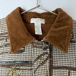 Jones New York vintage horse bit & hounds tooth corduroy collar chore coat PL Photo 5