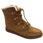 Bebe  Leyila Brown Suede & Faux Fur Lined Ankle Boots/ Lace Up, Comfort‎ EUC 10 Photo 3