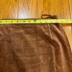 Pamela McCoy Brown Asymmetrical Midi Pencil Skirt leather size medium fringe Photo 6